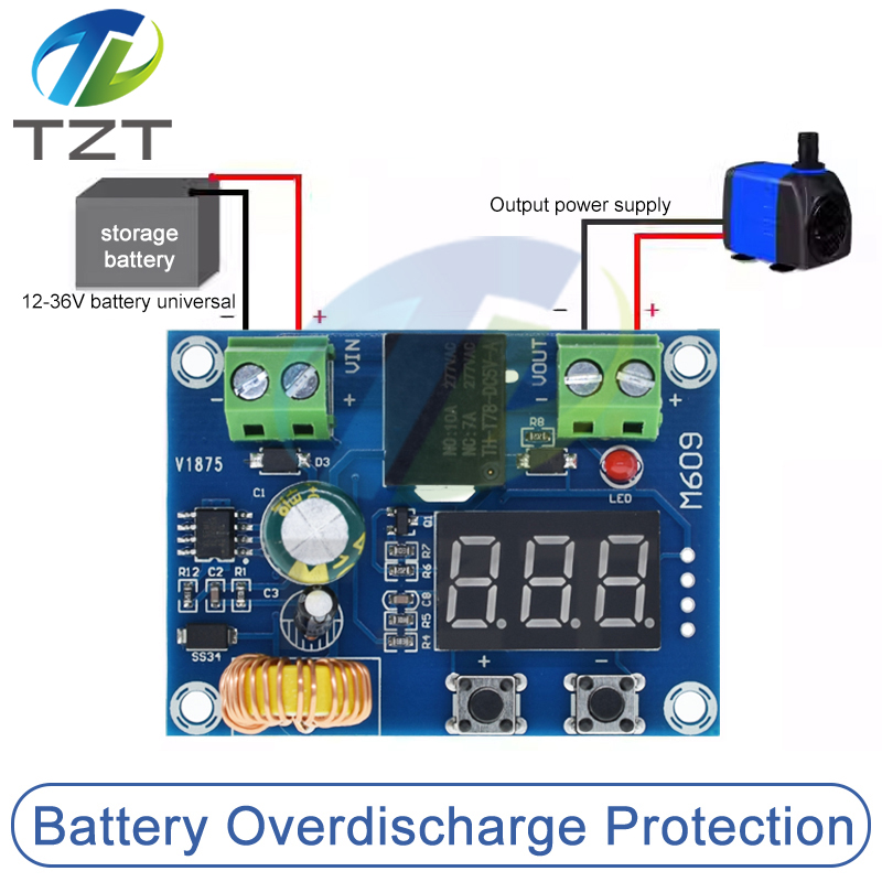 TZT XH-M609 DC 12V-36V Charger Module Voltage OverDischarge Battery Protection Precise Undervoltage Board