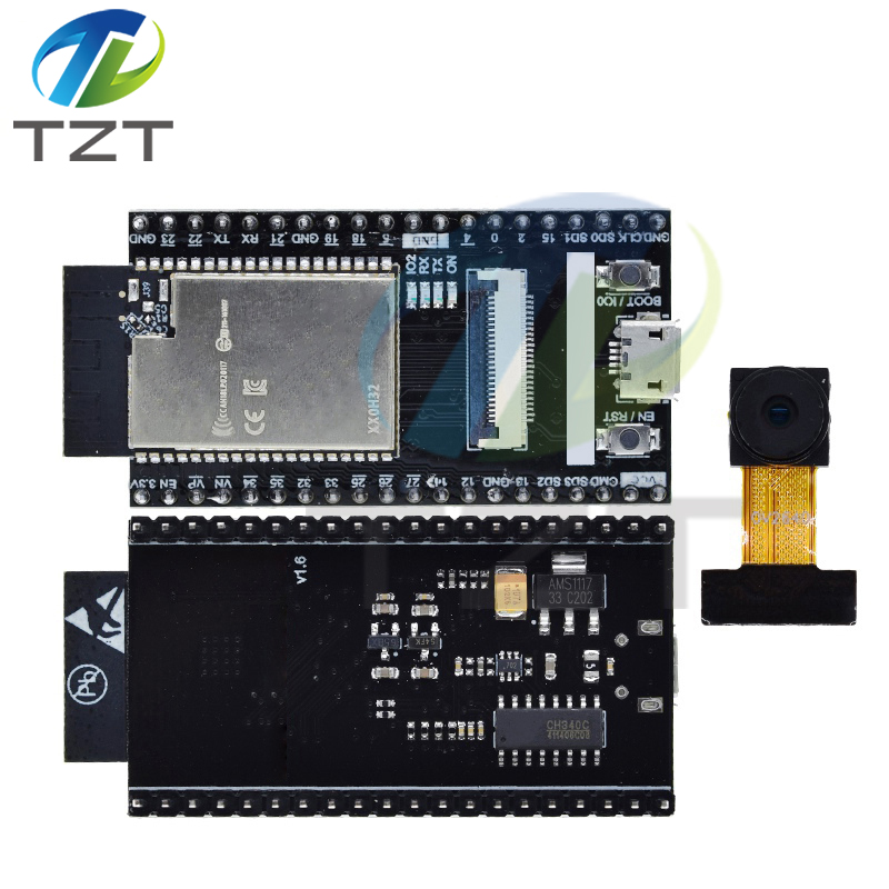 TZT 2022 Newest ESP32 CAM Camera Module ESP32-WROVER Board with Camera Wi-Fi Bluetooth Module for Arduino IDE C Python Code GC2640