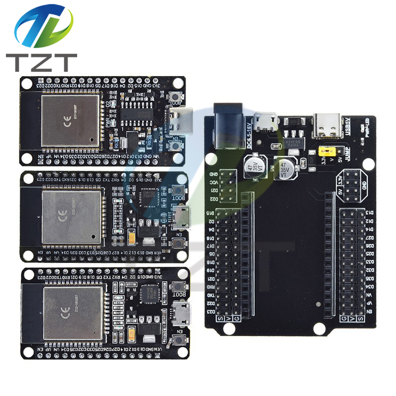TZT ESP32 Development Board TYPE-C USB CH340 WiFi+Bluetooth Ultra-Low Power Dual Core ESP32-DevKitC ESP-WROOM-32 Expansion Board