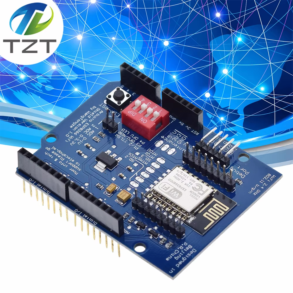 TZT ESP8266 ESP-12E UART WIFI Wireless Shield Development Board For Arduino UNO R3 Circuits Boards Modules ONE