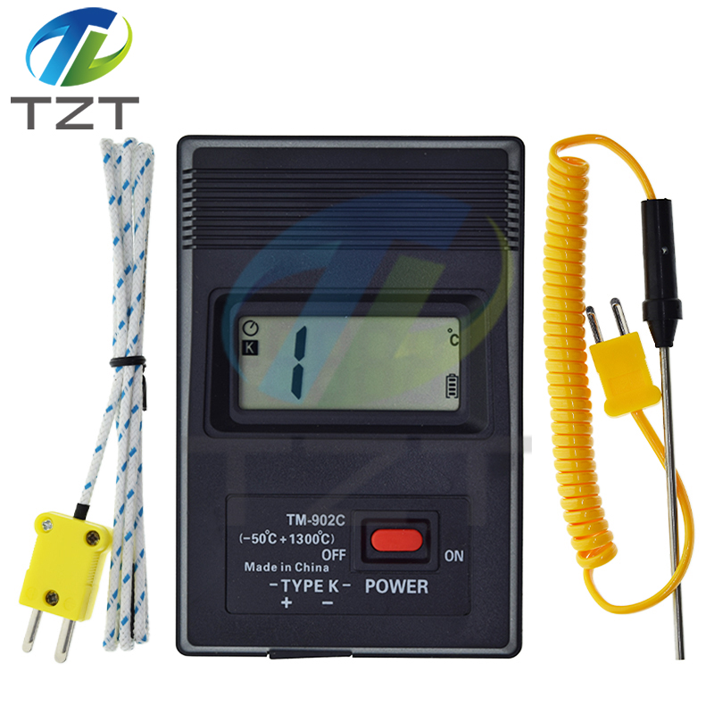 TM-902C K Type Digital LCD Temperature Detector Thermometer Industrial Thermodetector Meter + Thermocouple Probe without battery