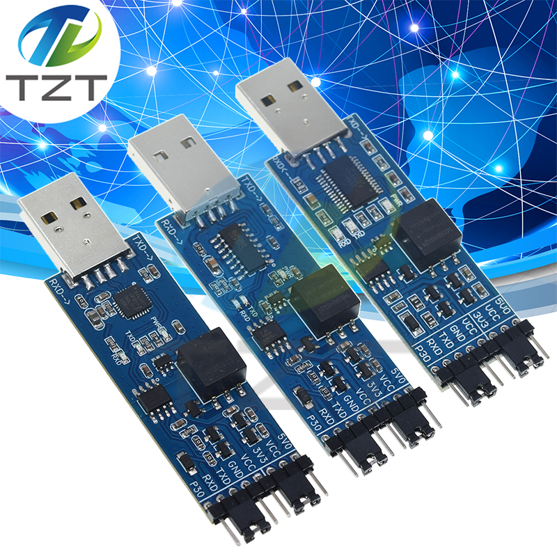 TZT USB To TTL Module FT232 CP2102 CH340 USB to UART serial Port Module With 2 Channel Signal isolation module
