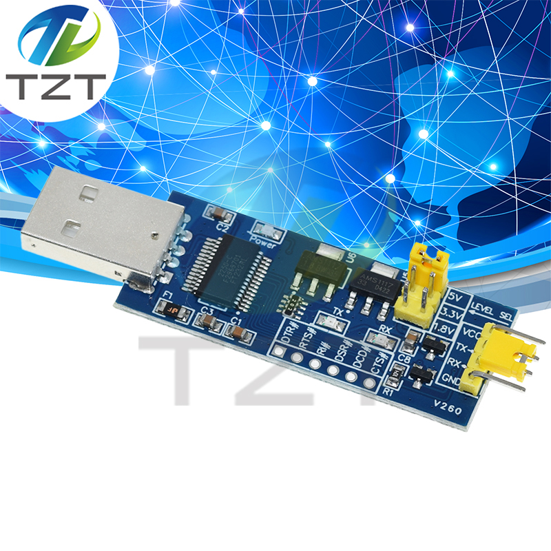 TZT FT232RL Serial Port Module USB To TTL Serial Port Small Board 5V 3.3V 1.8V level download the burn Line