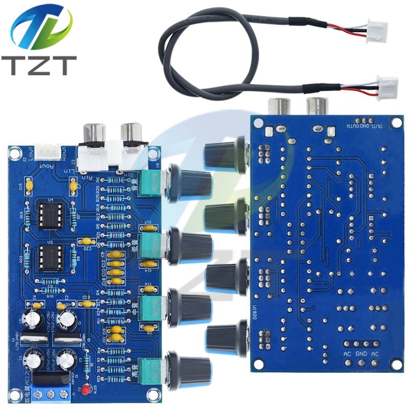 TZT XH-M164 NE5532 Stereo Pre-amp Preamplifier Tone Board Audio 4 Channels amplifier module 4CH Control circuit telephone preamp