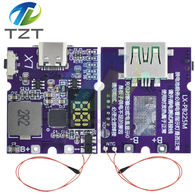 TZT 22.5W Power Bank Bidirectional Fast Charging Mobile Power Bank Module For Lithium battery charger board supports QC4+