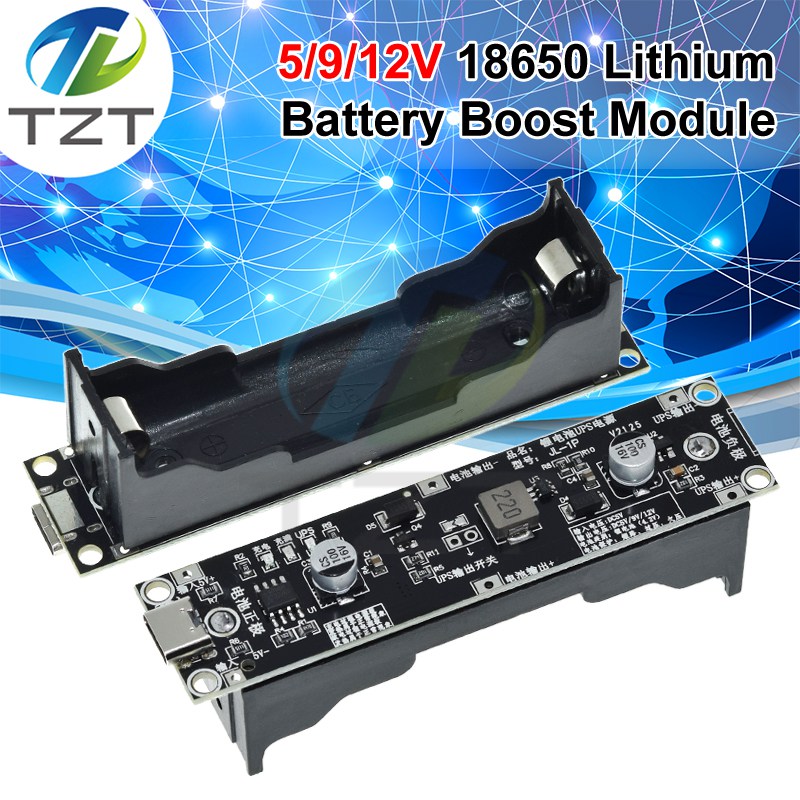 5V 9V 12V 18650 Lithium Battery Boost Step Up Module UPS Uninterruptible Power Supply Module Charge Discharge the Same Time 1A