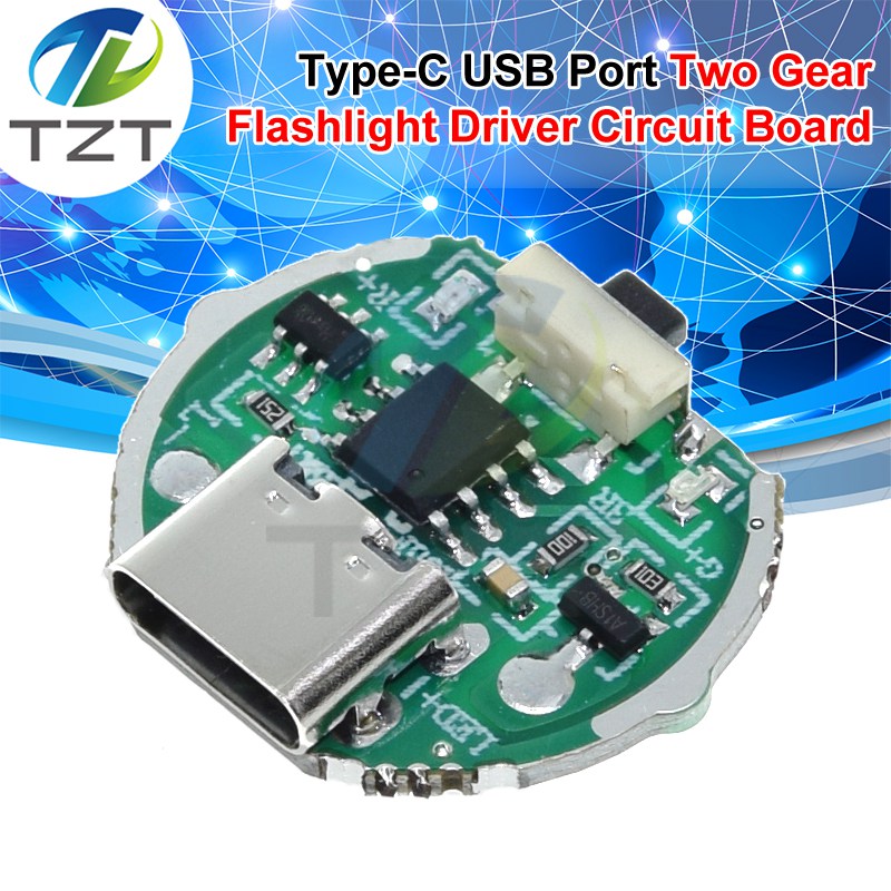 Two-speed Drive Board Flashlight Drive Accessories Circuit Board Switch Charging Integrated Board for 10 Watt Beads
