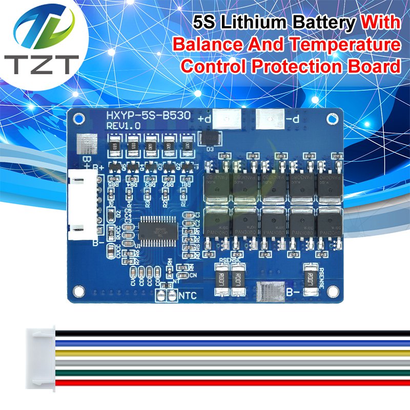 5S 18V 21V 30A 45A BMS Lithium Battery Charging Protection Board With NTC Resistors With Balance And NTC Temperature Protection