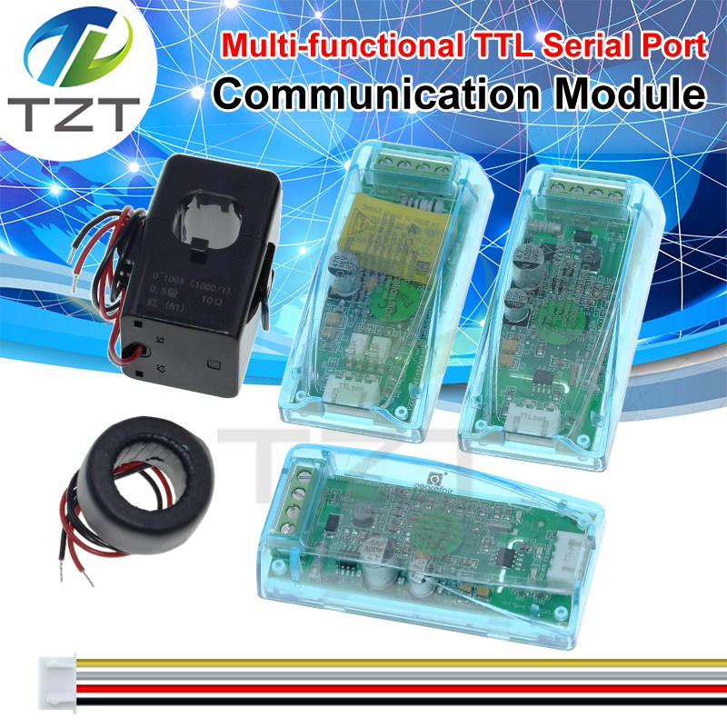TZT AC Digital Multifunction Meter Watt Power Volt Amp TTL Current Test Module PZEM-004T With Coil 0-100A 80-260V AC For Arduino