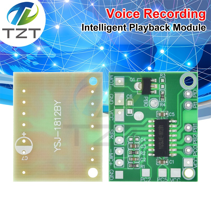 TZT DIY Voice Record Intelligent Playback Module Sound IC Board Voice Change Module For Toy Gift Accessaries DC 3V-5V