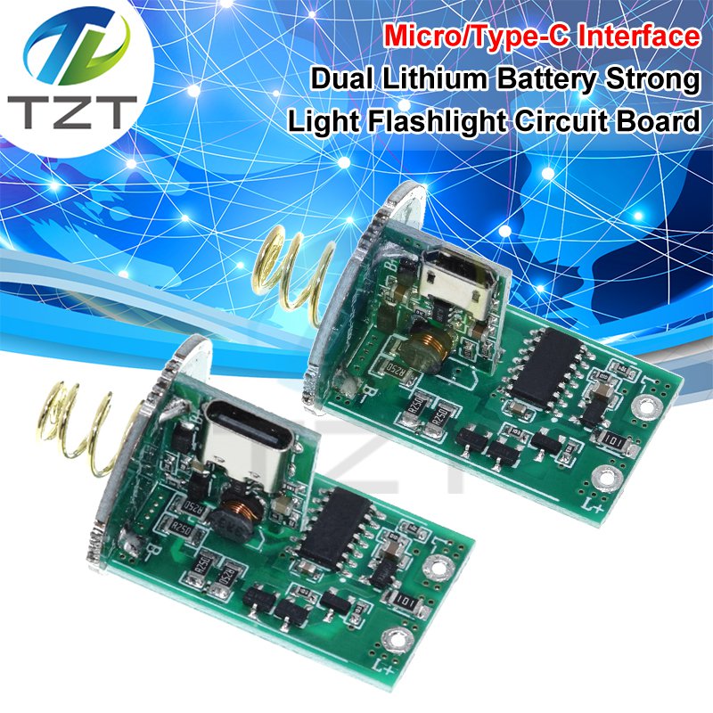 DIY Flashlight Control Main Board Brightness Adjustable Charging Protection Board with Switch 15W~20W LED Driver Control Board