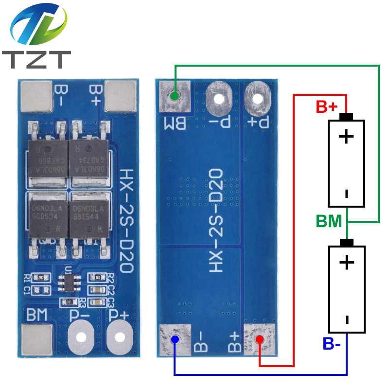 2S 10A 7.4V 18650 lithium battery protection board 8.4V balanced function/overcharged protection
