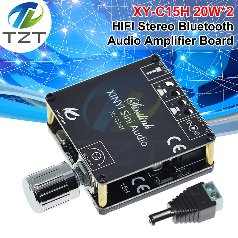 XY-C15H MINI Bluetooth 5.0 Audio Digital Power Amplifiers Stereo Board 20Wx2 Bluetooth Amplificador App Control Amplify