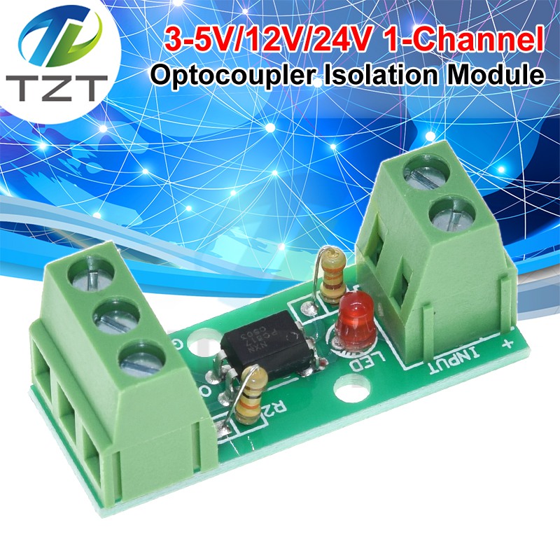1 Channel Way Optocoupler Isolation Module PC817 3V-5V 12V 24V Photoelectric Isolator Rail Holder PLC Drive Motor Board