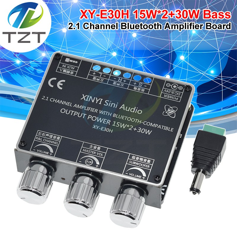 XY-E30H 2.1 Channel Bluetooth 5.1 Audio Power Amplifier Board 2X15W+30W High And Low Bass Stereo Subwoofer APP Module Audio AMP