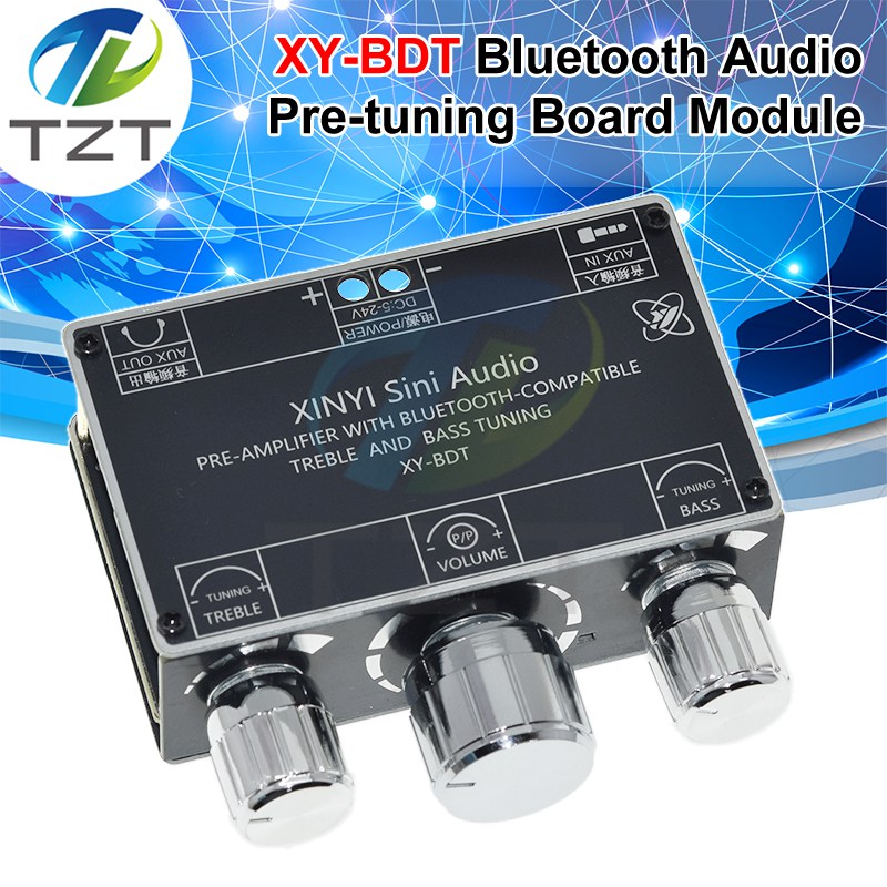 XY-BDT Bluetooth 5.1 Decoder Board Dual Channel Stereo High and Low Tone Pre-Module 360 Degree Stepless Tuning Board