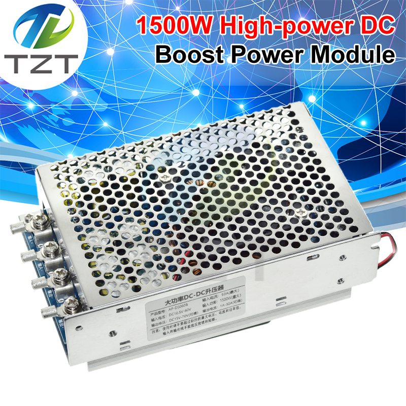 1500W 50A High Power Charging Power Supply DC-DC 10.5-60V to 15-70V Step Up Boost Converter Voltage Regulator Power Transformer