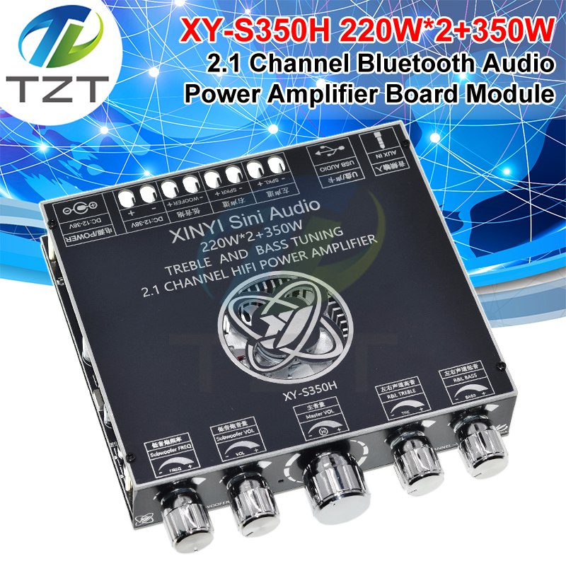 XY-S350H 220Wx2+350W Amplifier Board TPA3251D2 2.1 Dual Channel Support Sinlink App BT5.1+AUX+USB Sound Card+USB Flash Disk