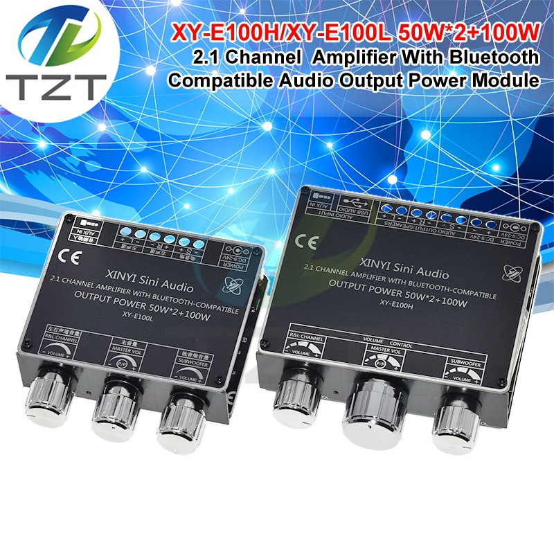XY-E100H XY-E100L 2.1 Channel Bluetooth Audio Amplifier Board Module 50W+50W+100W Subwoofer With High Fidelity And Sound Quality
