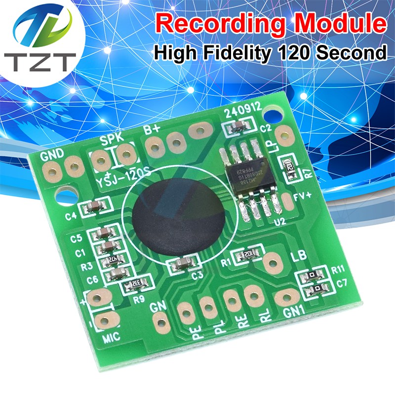 TZT Sound Module For Electronic Toy IC Chip Voice Recorder 120s 120secs Recording Playback Talking Music Audio Recordable Board Gift
