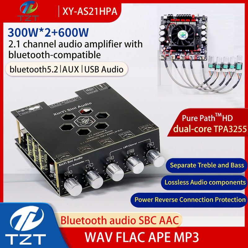 AS21HPA High power Bluetooth digital amplifier 2.1 channel heavy bass 300W*2+600W imported TPA3255