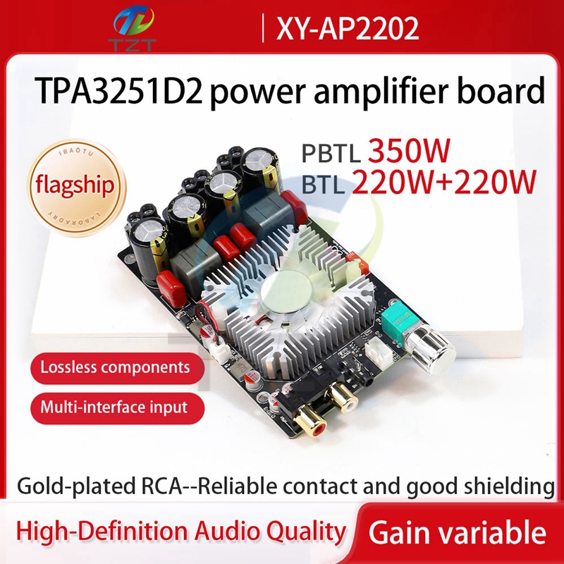 TPA3251 Audiophile-grade HiFi Digital Amplifier Board - High-power Stereo 220W x 2 (Bridged 350W) with AP2202