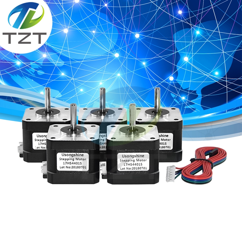 Motor paso a paso Nema 17 38mm 17HS4401S 40N.cm 1.5A 12V 42BYGH 4 conductores para impresora 3D CNC Reprap 42 Motor paso a paso