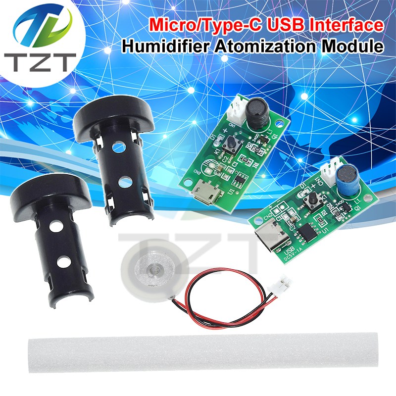 TZT USB Mini Humidifier DIY Kits Mist Maker and Driver Circuit Board Fogger Atomization Film Atomizer Sheet Mini Oscillating