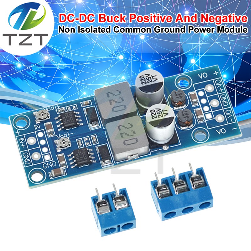 4.5-30V to ±5V ±9V ±12V ±15V 3A 30W DC-DC Buck Converter Positive and Negative Dual Output Step Down Power Supply Module
