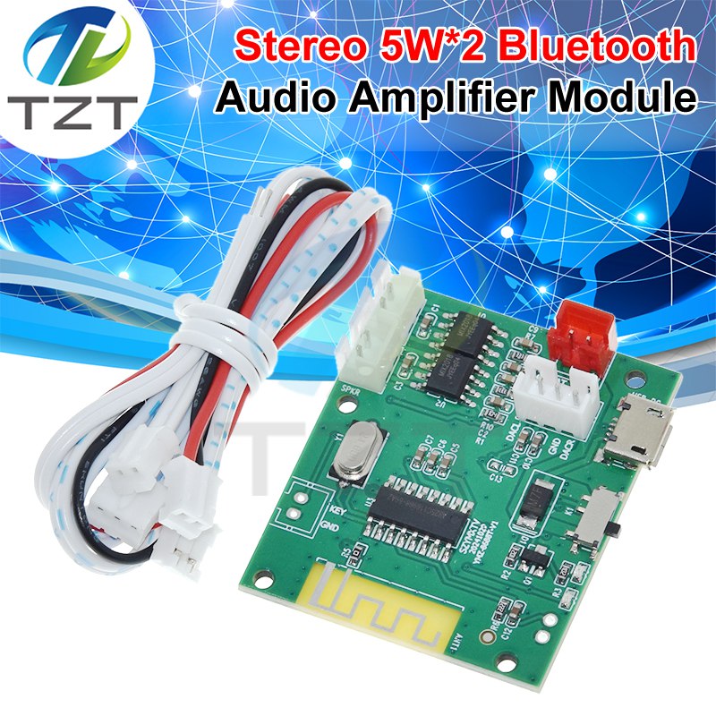 TWS Bluetooth 5.3 Power Amplifier Board 5W+5W 3.7V 5V Miciro USB True Wireless Stereo Module for Car Home Speaker Subwoofer DIY