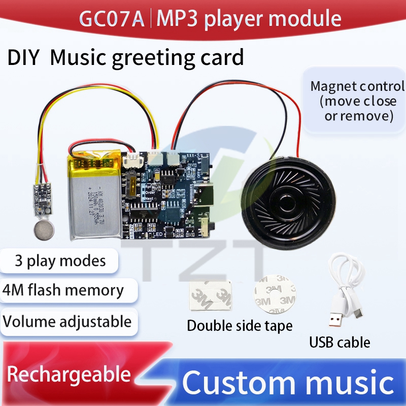 CG07A-C/L Recording card movement DIY creative gift music module MP3 Download voice play Christmas birthday card