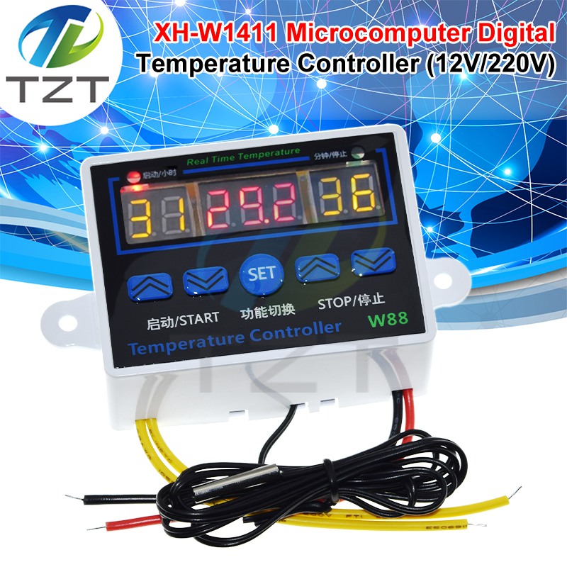 XH-W1411 W88 Thermostat LED Digital Temperature Controller 12V/220V 10A Switch Thermometer Smart Temperature Regulator W1411