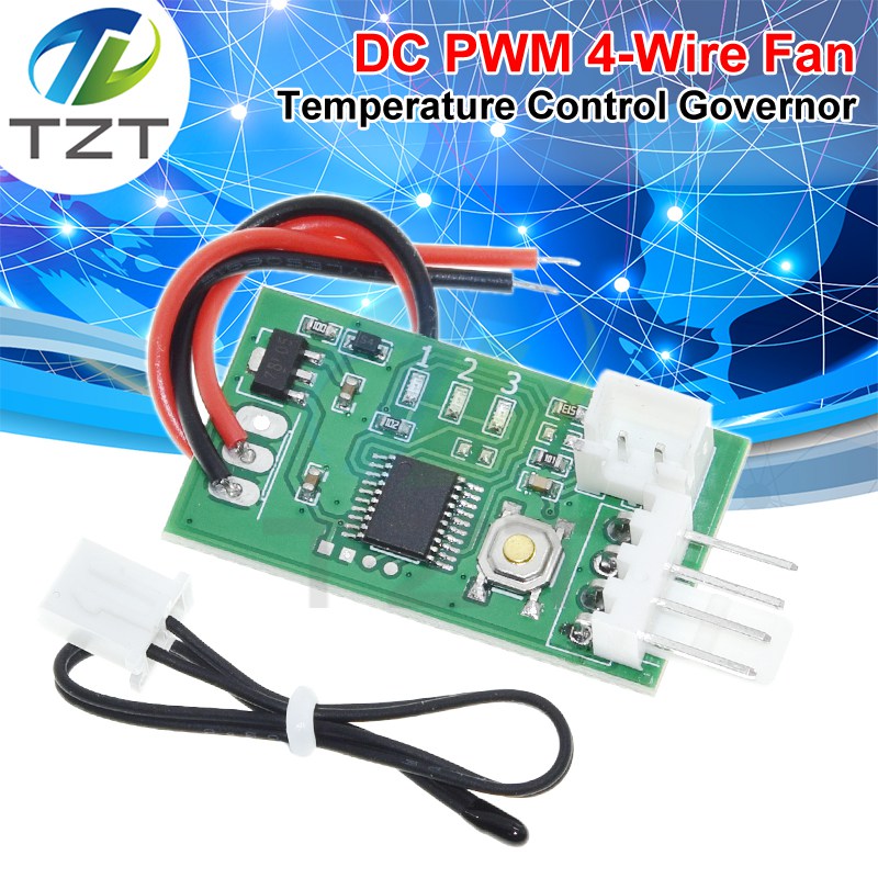 DC 12V PWM Speed Controller Fan Speed Governor 4 Wire Computer Temperature Control Switch For PC Cooler Fan