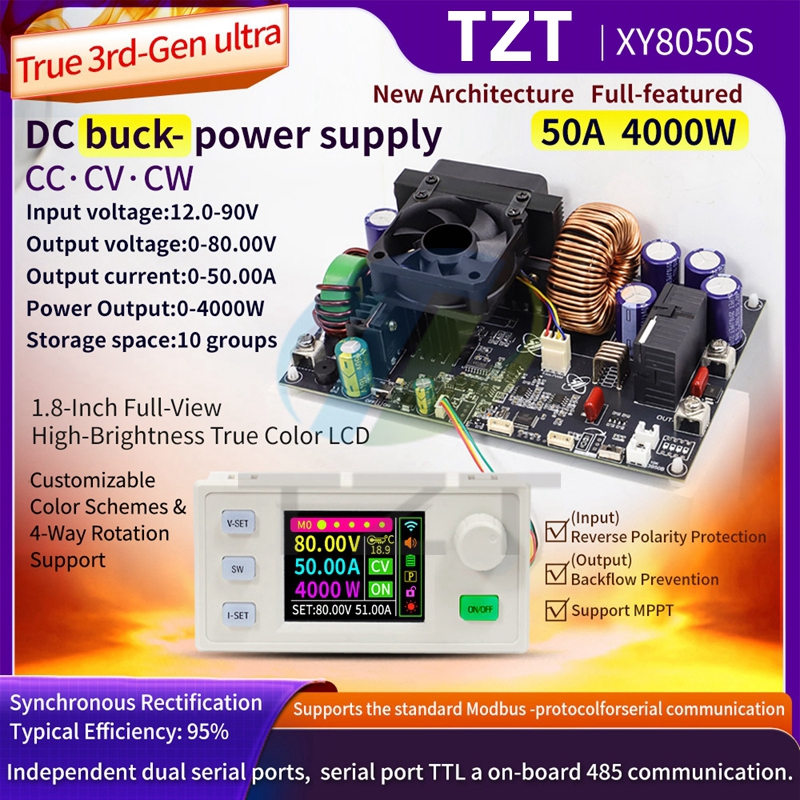 XY8050S CNC DC adjustable regulated power supply constant voltage and constant current module 80V/50A/4000W third-generation upgrade
