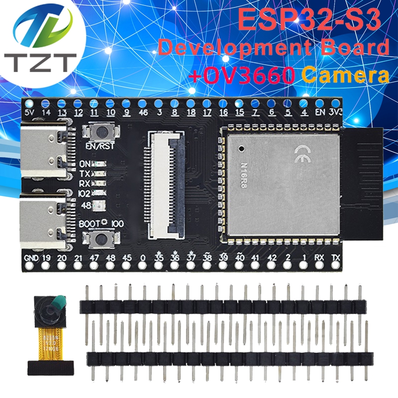 TZT ESP32-S3 N16R8 CAM Development Board WiFi+Bluetooth Module OV3660 Camera