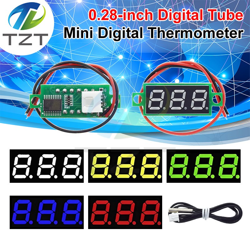 DC 12V 24V Mini Digital LED Thermometer for Car Temperature Monitor Panel Meter Measuring Range -50-125C With Temperature Probe