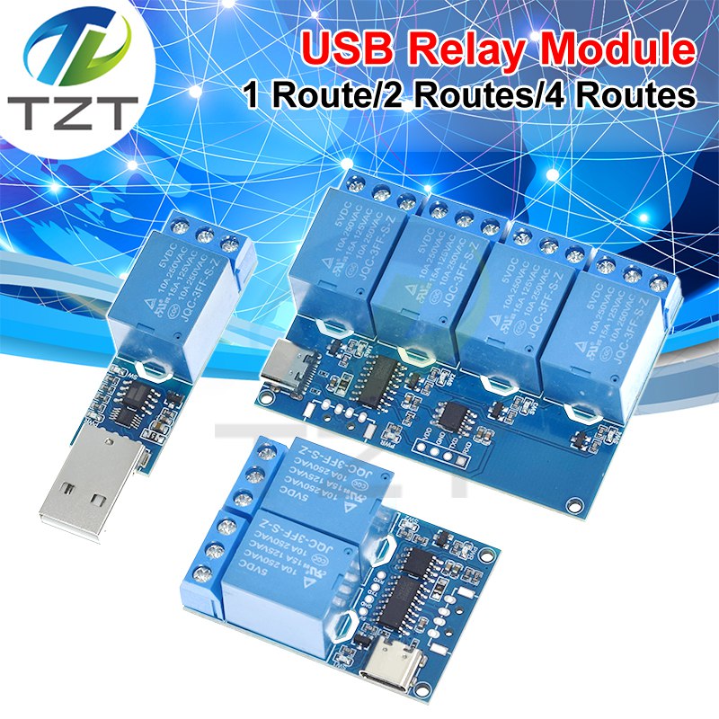 LCUS-1 /2 /4 Way Type USB Relay Module TZT Electronic Converter USB Intelligent Control Switch for arduino