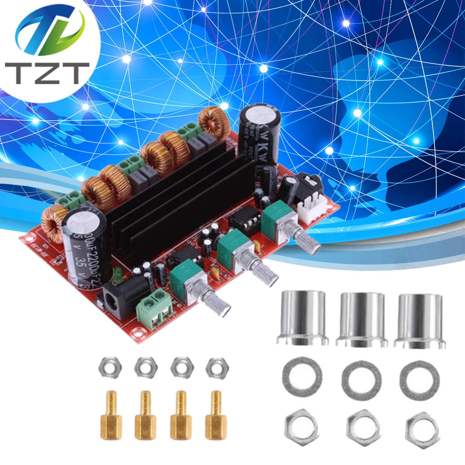 TZT XH-M139 TPA3116D2 2x 50W +100W 2.1 Channel Digital Subwoofer Power Amplifier Board TPA3116*2 3 Channels DC 12-24V