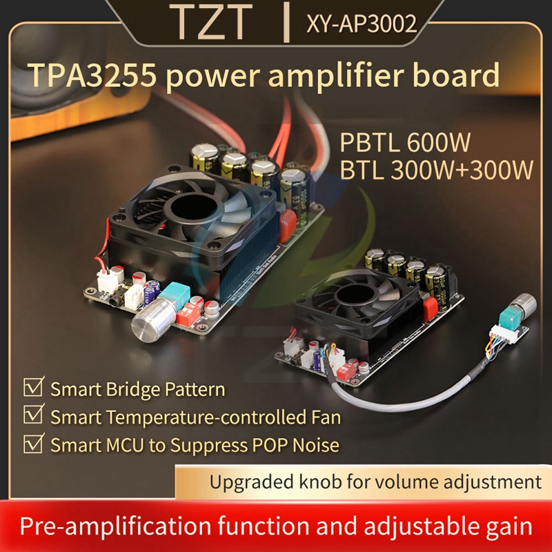 AP3002 pure power amplifier board TPA3255, high power 300W*2, bridge mono 600W, no POP