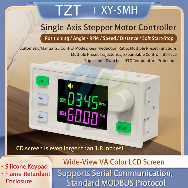 SMH 42 57 Stepper motor controller, manual and automatic speed regulation, forward and reverse rotation, pulse delay positioning, Angle PLC