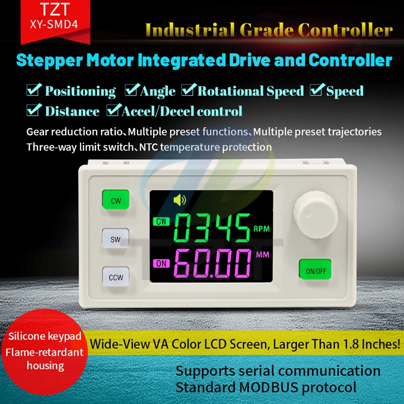 SMD4 drive integrated 42 57 stepper motor forward and reverse rotation control driver Angle speed PLC serial port communication