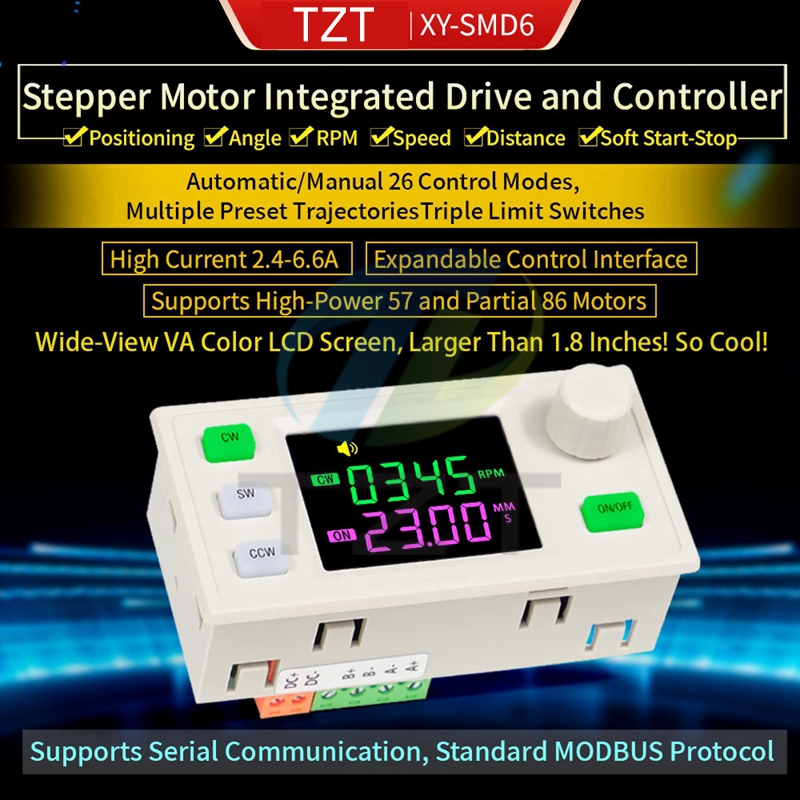 SMD6 stepper motor 42 57 forward and reverse control driver Angle pulse speed PLC serial port communication 6.6A