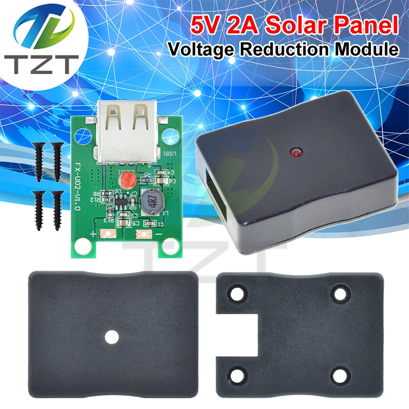TZT 5V 2A Solar Panel Power Bank USB Charge Voltage Controller Regulator 6-20V To 5V Step Down Module With LED Indicator
