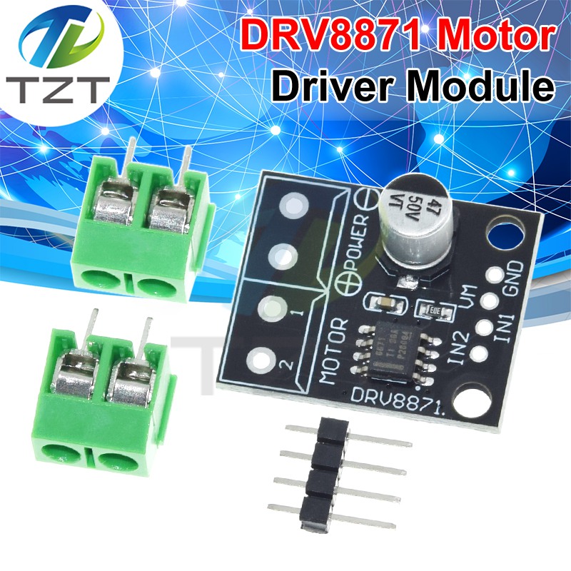 DRV8871 H-Bridge Brushed DC Motor Driver Breakout Board For Arduino PWM Control 3.6A Max Internal Current Sense 6.5V To 45V