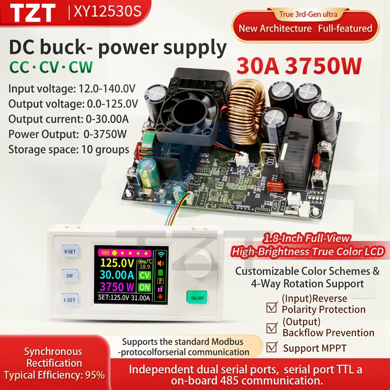 XY12530S CNC DC adjustable regulated power supply constant voltage and constant current module 125V/30A/3750W True third generation