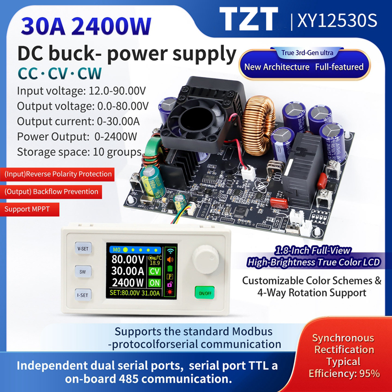 XY8030S CNC DC adjustable regulated power supply constant voltage and constant current module 80V/30A/2400W third-generation upgrade