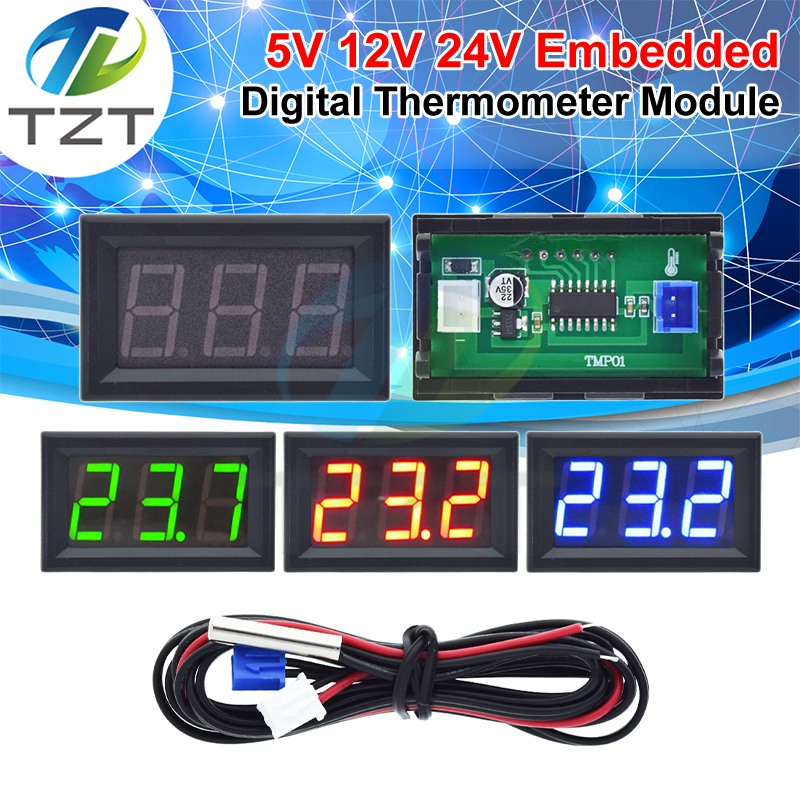 DC 4.5-30V Mini Digital LED Thermometer for Car Temperature Monitor Panel Meter Measuring Range -50-110C With Temperature Probe