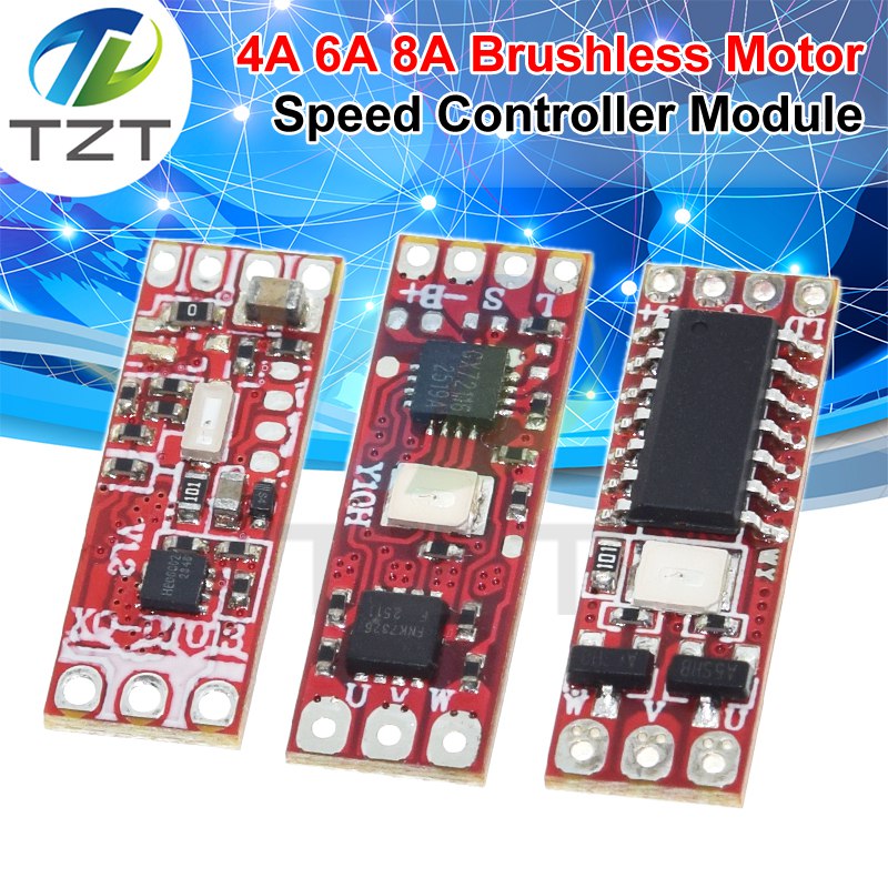 1S-3S DC 3.7V-8.4V 4A 6A 8A Micro Brushless Motor Driver Board Electric Regulator Drive For 1104 1106 1306 1407 Brushless Motor