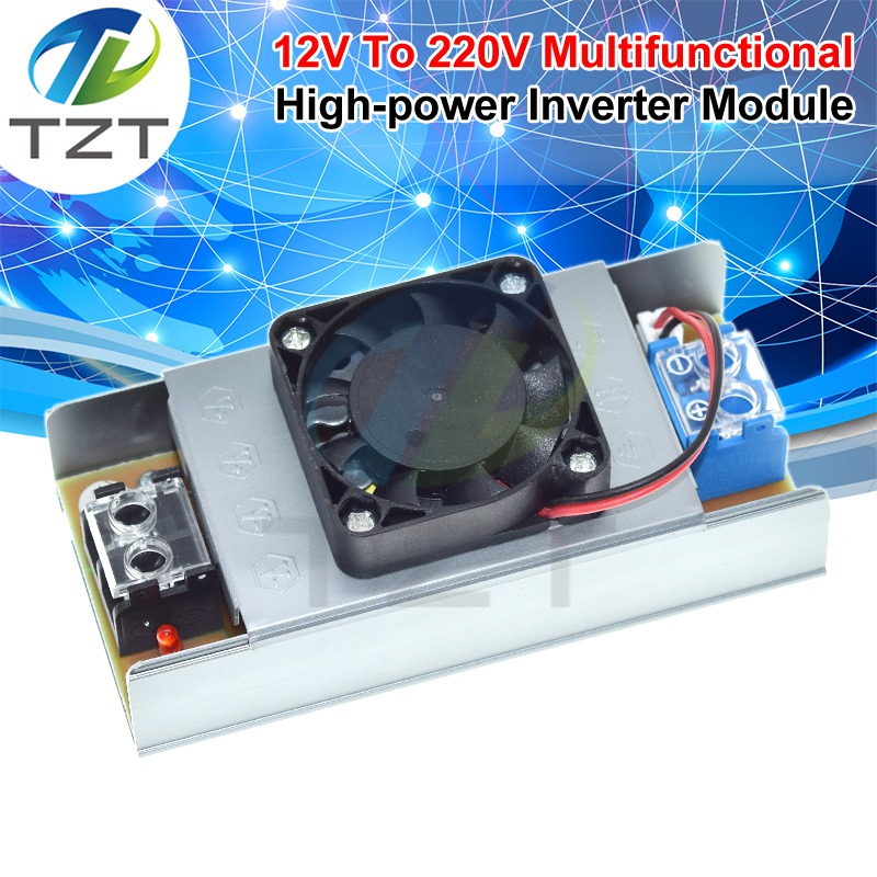 TZT Waterproof DC12V To AC220V Step UP Power Module 150W 50HZ DC-AC Boost Inverter Module Power Regulator With Cooling Fan