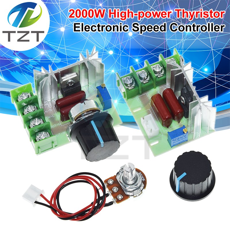 TZT AC 220V 2000W SCR Voltage Regulator Dimming Dimmers Motor Speed Controller Voltage Regulator Module